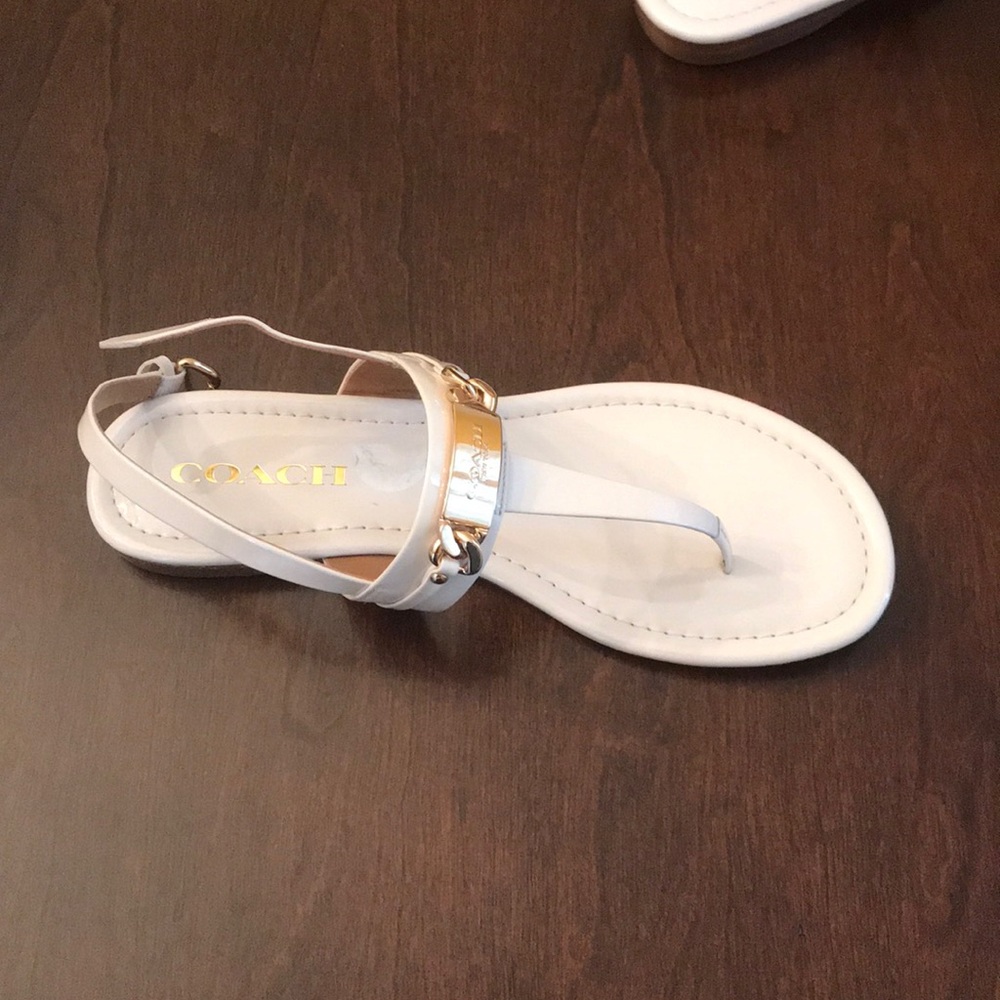Coach Patent Leather White Sandals - Picture 2 of 2